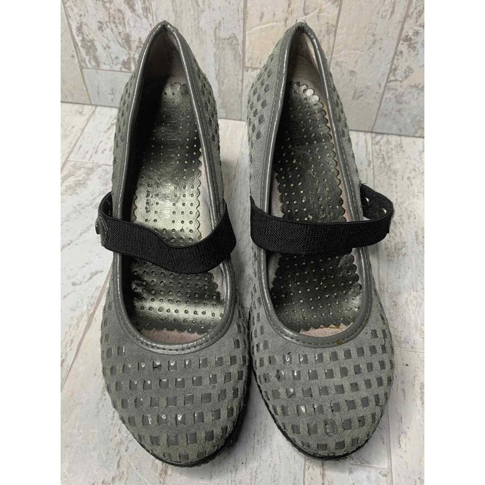 Jambu Allure Gray Closed Toe Woven Pump Heels Womens Size 6M - Picture 2 of 9